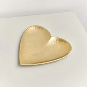 Melody Maison Gold Hammered Love Heart Trinket Tray