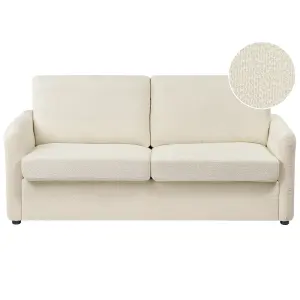 Sofa Bed BENNAS Light Beige Boucle