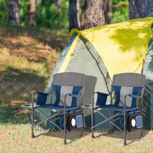 Costway Camping Directors Chair Portable Folding Camp Chair with Side Table & Cooler Bag