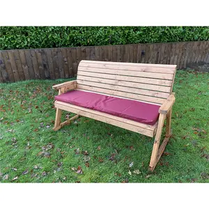 Traditional Three Seater Rocker With 1 x Winchester Cushion Burgundy, 1 x Scatter Cushion Burgundy & 1 x Fitted Cover