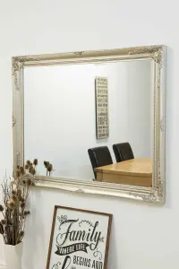 MirrorOutlet Buxton Silver Large Leaner Mirror 140 x 109cm