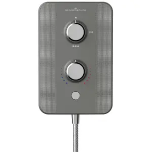 Gainsborough Slim Duo Satin Titanium Grey Electric Shower, 8.5W