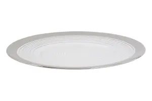 Maison by Premier Ida 27cm Embossed Dinner Plate With Silver Rim