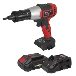 Sealey SV20 Series Brushless Cordless Nut Riveter 4000N 20V 2Ah CP20VNRKIT1