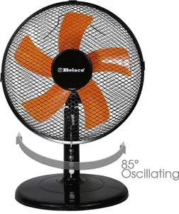 Belaco 12" Desk Fan - Black / Orange