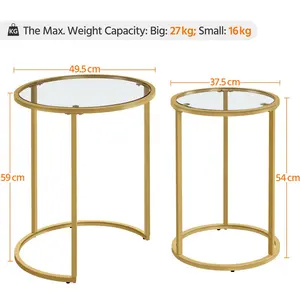 2 Piece Nest of Tables Gold