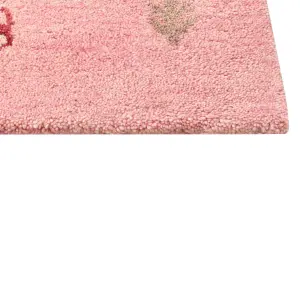 Wool Gabbeh Area Rug 140 x 200 cm Pink YULAFI