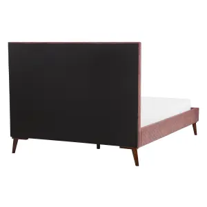 Velvet EU Double Size Bed Pink BAYONNE