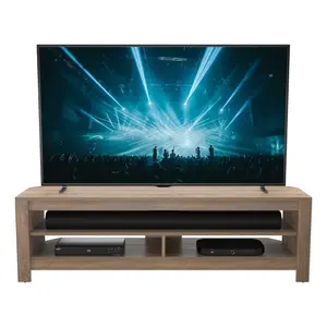 AVF CAS140GO Calibre Sound 1400 Corner TV Stand with Pull Out Soundbar Shelf - Rustic Oak