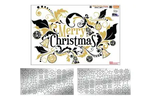 Walplus Classic Merry Christmas with Silver Snowflakes Xmas Art DIY Art Home Decor Gift