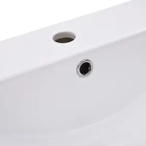 Belfry Bathroom Albrecht 910mm L x 395mm W Ceramic Rectangular Sink with Overflow White / 101mm W x 39.5mm D x 18.5mm H