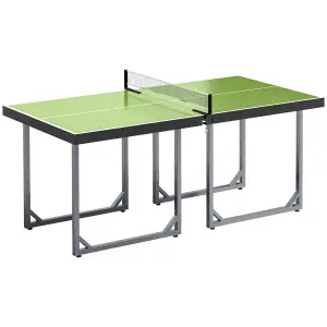 HOMCOM Tennis Table Ping Pong Foldable with Net Game Steel 182cm Indoor, Green