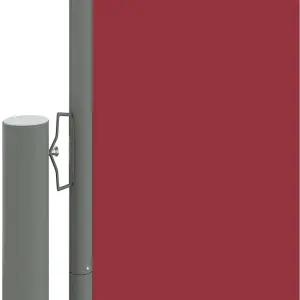 Berkfield Retractable Side Awning Red 200x1000 cm