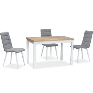 Ashlly Dining Table Oak Lancelot / White / H75 x L100 x W60cm