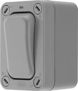 BG 20A Grey 1 gang Outdoor Weatherproof slim switch with LED indicator