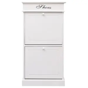 Berkfield Shoe Cabinet White 50x28x98 cm Paulownia Wood