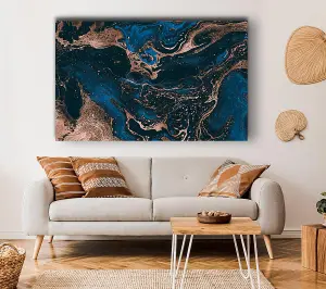 Ocean Oils And Bronze Canvas Print Wall Art - Medium 20 x 32 Inches