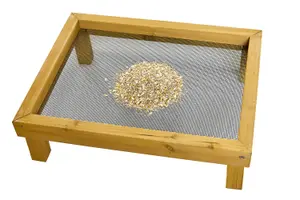 Ground Wooden Wild Bird Feeder Mesh Table Tray Micro Mesh Feeding