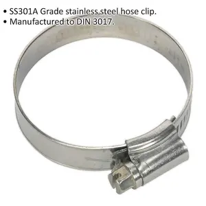 10 PACK Stainless Steel Hose Clip - 35 to 51mm Diameter - Hose Pipe Clip Fixing