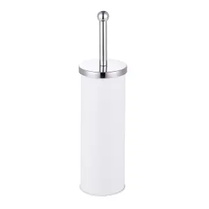 Innoteck Essentials Bathroom Toilet Brush and Holder with Matt Finish and Stainless Steel Handle - WHITE.