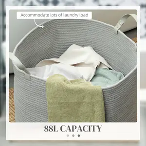 Laundry Basket Grey / 35.5cm H x 56cm W x 56cm D