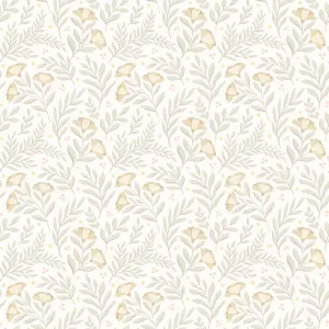 Hoopla Walls Petite Posy Stone & Linen Smooth Matt Wallpaper