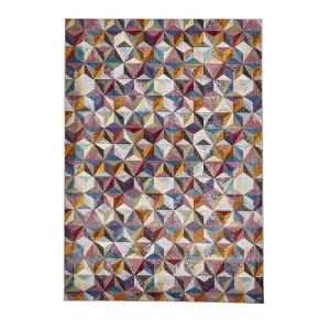 Multi Rug, Abstract Geometric Rug, Funky Rug, Stain-Resistant Rug for Bedroom, Living Room & Dining Room-200cm X 290cm