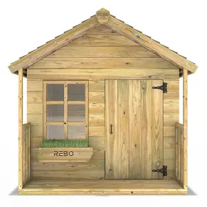 Rebo 5FT x 5FT Childrens Wooden Garden Playhouse - Sparrow