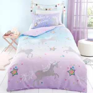 Ombre Unicorn Glow in the Dark Duvet Cover Set