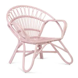 Nordic Indoor Rattan Chair in Pink (H)84cm x (W)83cm x (D)72cm