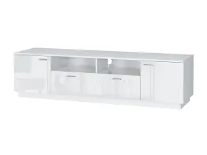 Large TV Unit 167cm Cabinet Entertainment Media Stand White Gloss Open Shelf Drawer Modern Sol