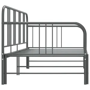 Berkfield Pull-out Sofa Bed Frame Grey Metal 90x200 cm