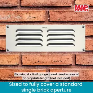 Metal Louvre Air Vent Cover, Suitable for Venting Gas Appliances Internal External Wall, for Openings 9 x 3" (229 x 76mm), Silver