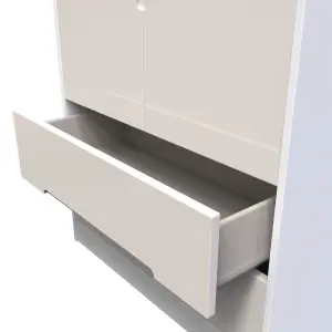 Turin 2 Door 2 Drawer Wardrobe in Kashmir Gloss & White (Ready Assembled)