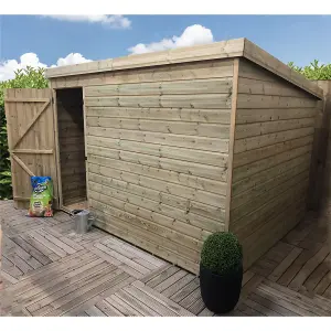 9 x 4 WINDOWLESS Garden Shed Pressure Treated T&G PENT Wooden Garden Shed + Single Door (9' x 4' / 9ft x 4ft) (9x4)