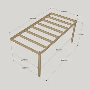 Wall Mounted Box Pergola - Wood - L240 x W480 x H270 cm - Rustic Brown