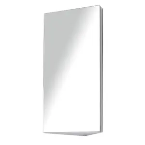 HOMCOM Bathroom Corner Wall Mirror Storage Cabinet Cupboard Stainless Steel