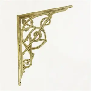 Castelion Single Large Brass Trellis Shelf Bracket