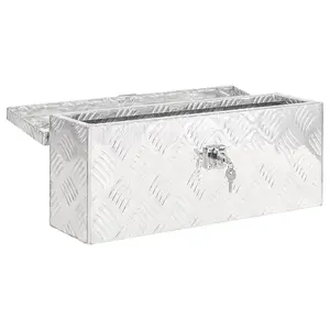 Berkfield Storage Box Silver 50x20.5x15 cm Aluminium