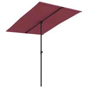 Berkfield Outdoor Parasol with Aluminium Pole 2x1.5 m Bordeaux Red