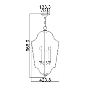 Elstead Dewitt 4 Light Ceiling Pendant Chandelier Silver, E14