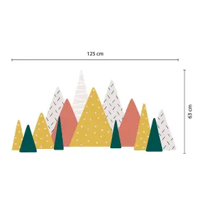 Walplus Colourful Mountains Landscape, Scandinavian Style, Yellow, Children Wall Sticker Kids Sticker PVC Multicoloured