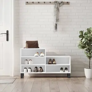 Berkfield Shoe Cabinet White 102x36x60 cm Engineered Wood