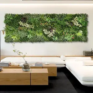 True Products Premium Artificial Green Plant Living Wall Panel 1m x 1m - Gala B