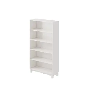 URBNLIVING 150cm Height White 5 Tier Wooden Bookcase Shelf Storage Display Shelving Unit