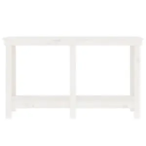 Berkfield Work Bench White 140x50x80 cm Solid Wood Pine