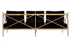 Novo 3 Seat Rose Gold Lattice Arms Sofa