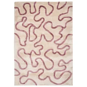 Viscose Area Rug Abstract Pattern 160 x 230 cm Beige and Pink KAPPAR