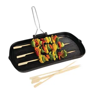 1000 BBQ Skewers - 12cm Wooden Bamboo Paddle Skewers