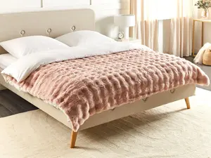 Blanket SALKA Faux Fur 150 x 200 cm Pastel Pink